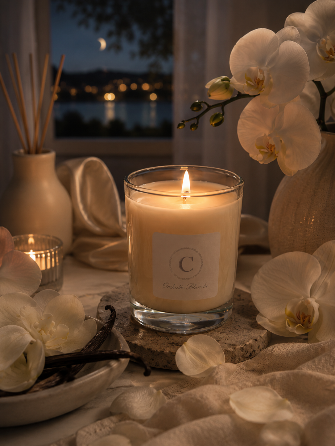Vela perfumada - Orquídea Branca