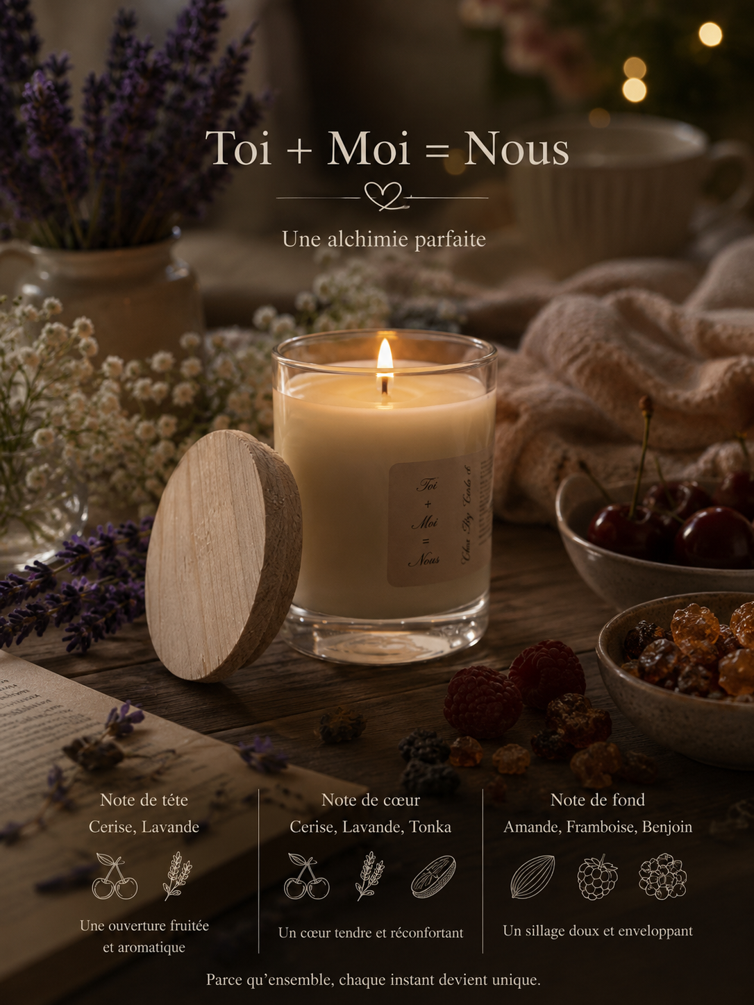 Scented candle - Toi+Moi=Nous