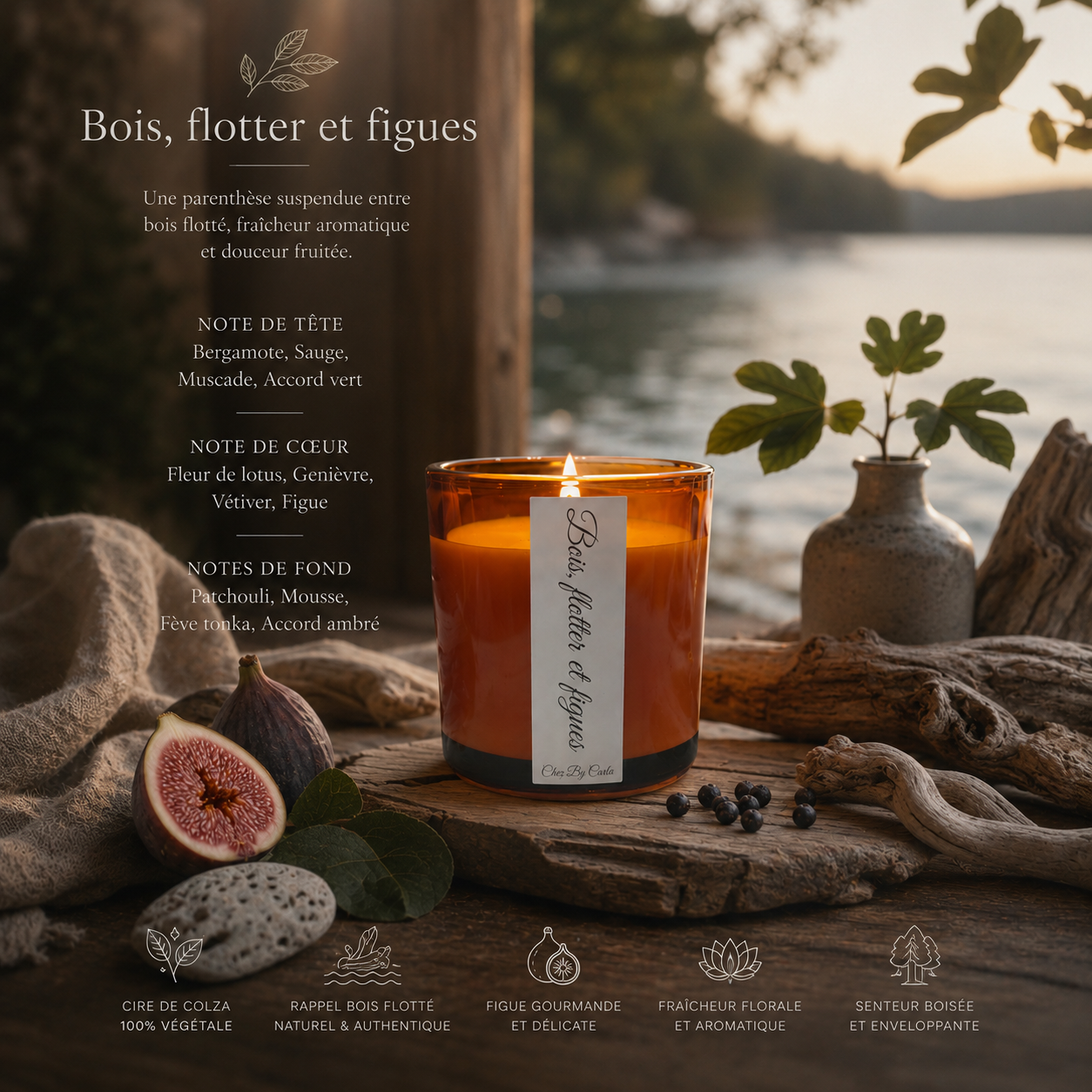 Bougie Parfumée- Bois flotté & Figue