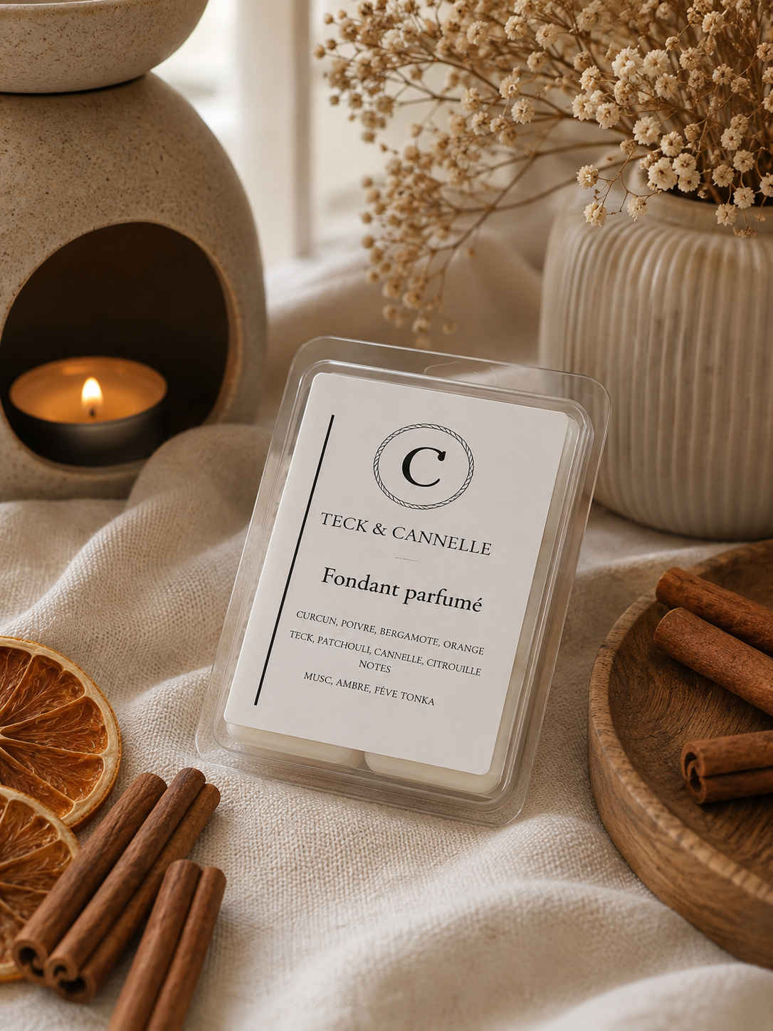 Fondant parfumé 80g – Teck & Cannelle