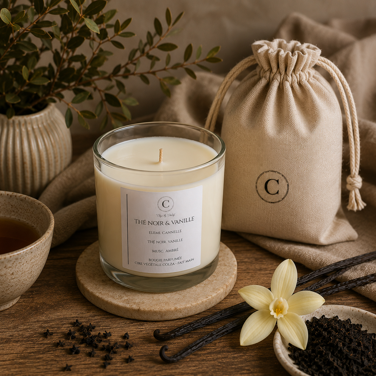 Bougie parfumée - Thé Noir & Vanille