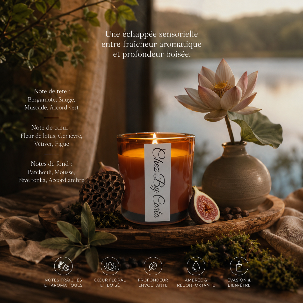 Bougie Parfumée- Bois flotté & Figue