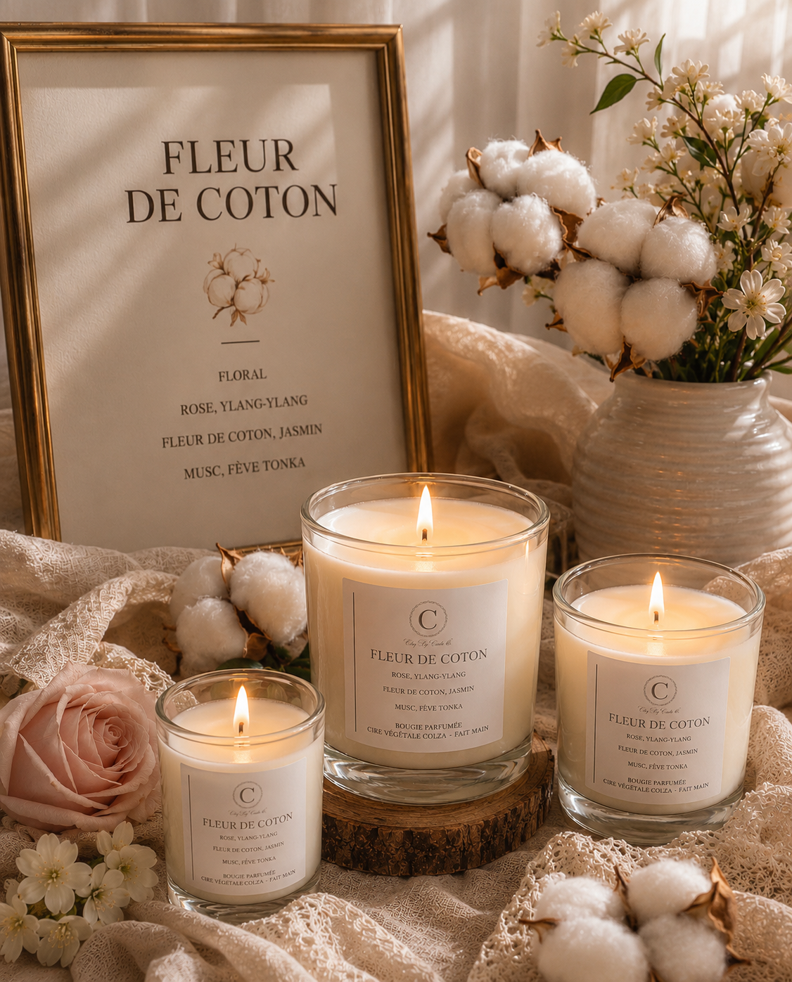 Bougie parfumée - Fleur de Coton