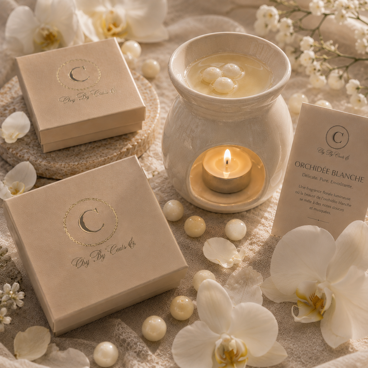 Fondants de perles de cire parfumée (30g) - Orchidée Blanche
