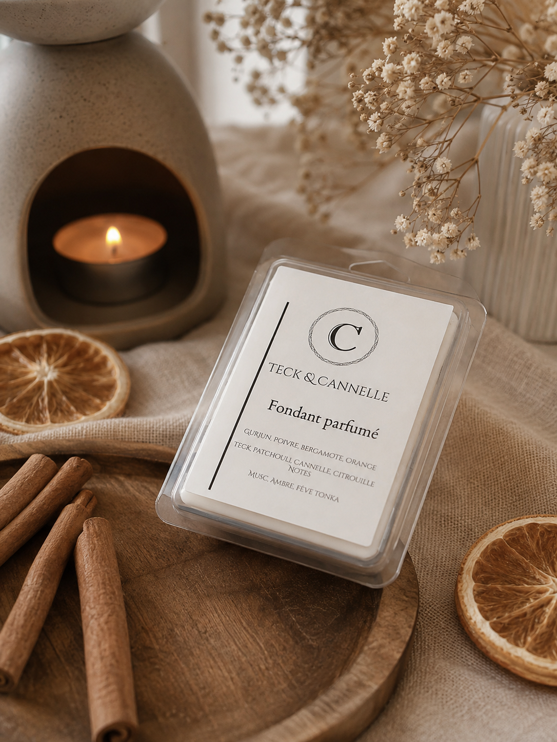 Fondant parfumé 80g – Teck & Cannelle