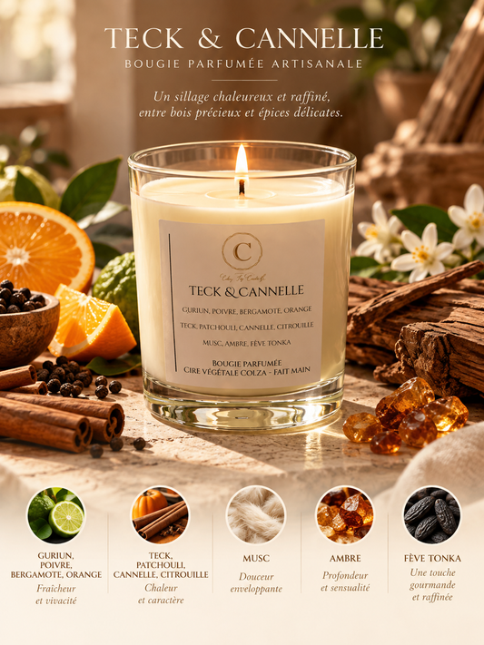 Bougie Parfumée - Teck & Cannelle