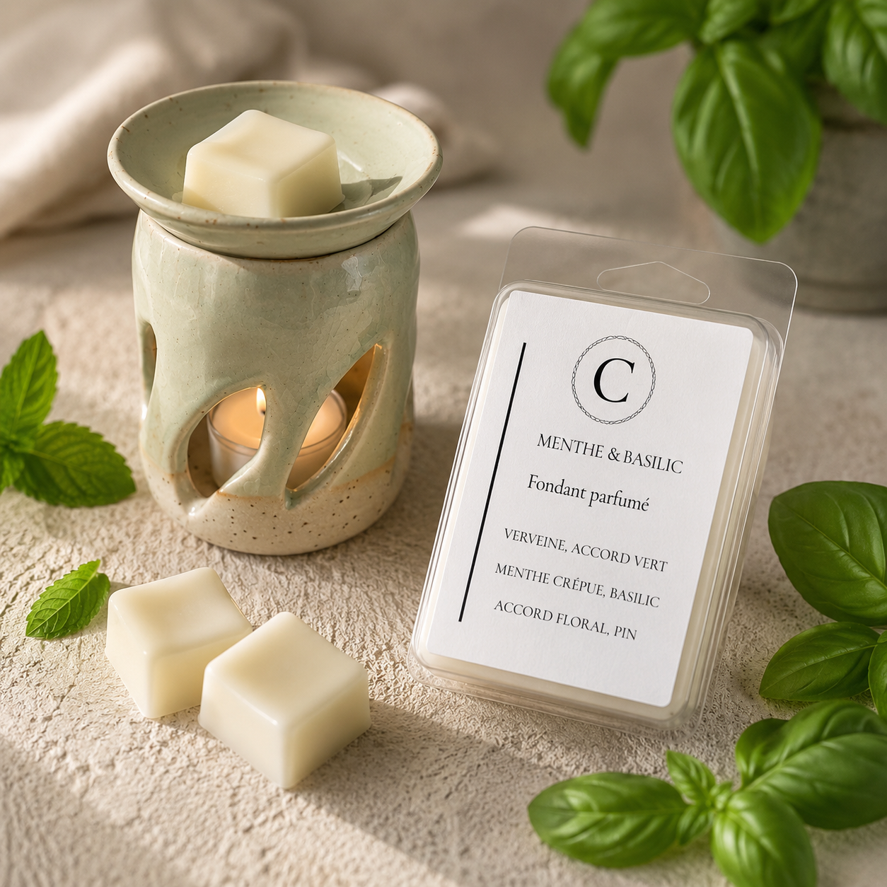 Fondant parfumé – Menthe & Basilic 80g