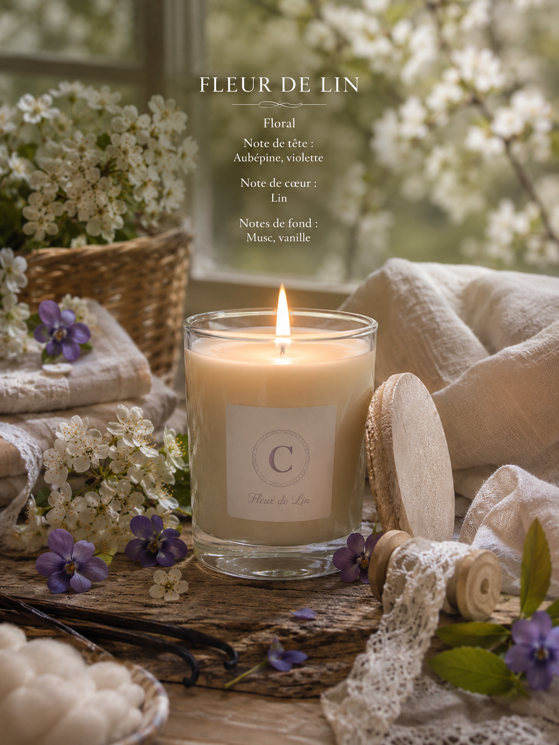 Scented candle - Linen Flower