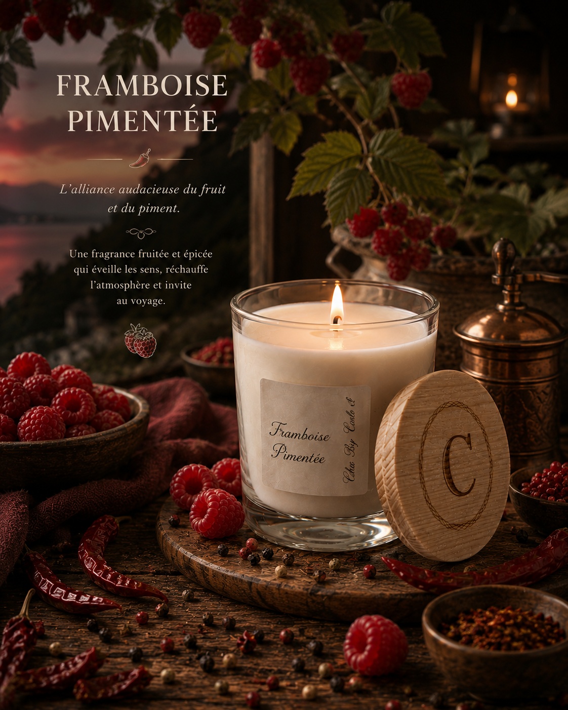 Scented candle - Framboise Pimentées