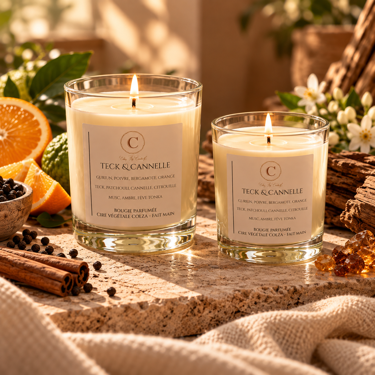 Scented Candle - Teak & Cinnamon