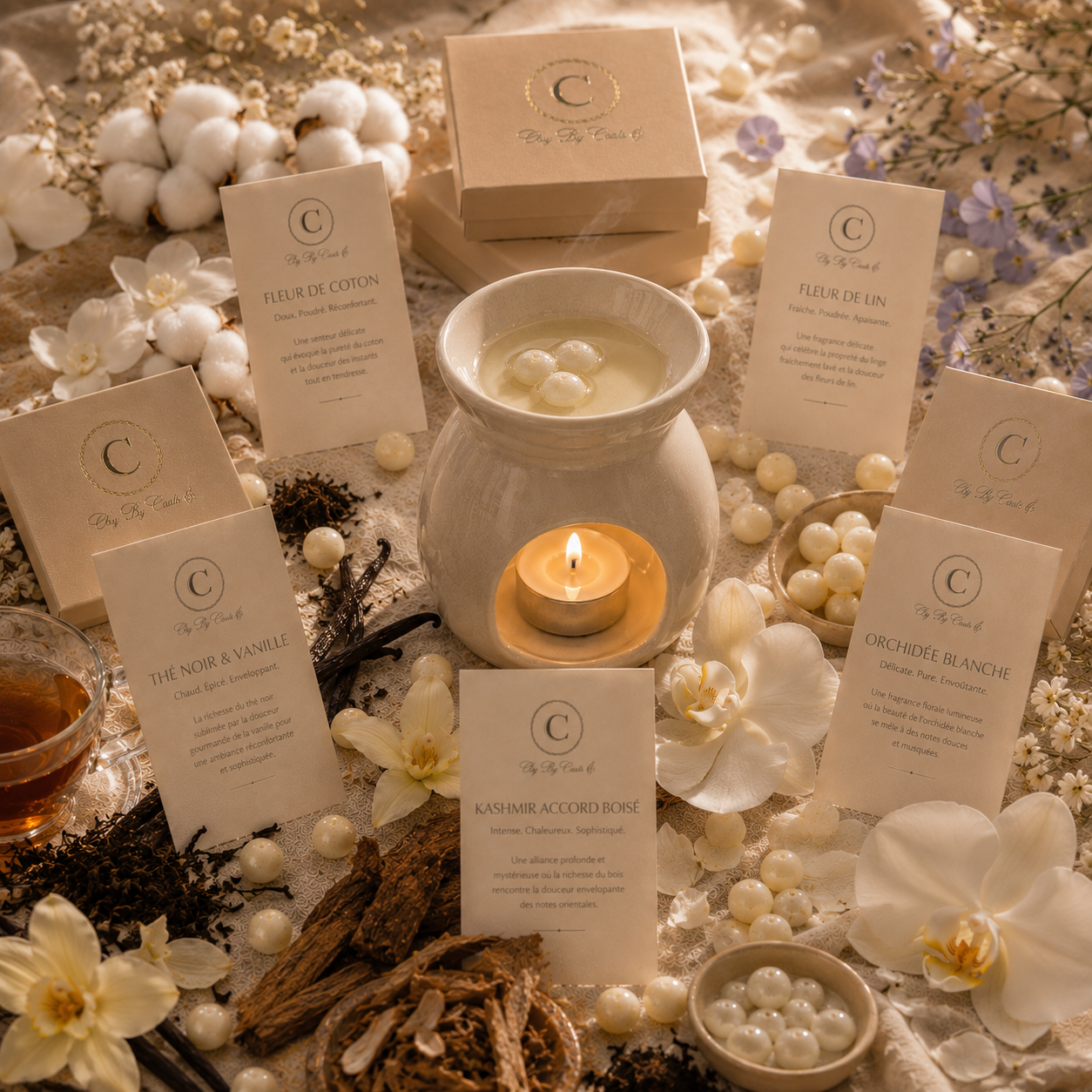 Fondants de perles de cire parfumée (30g) - Fleur de Lin