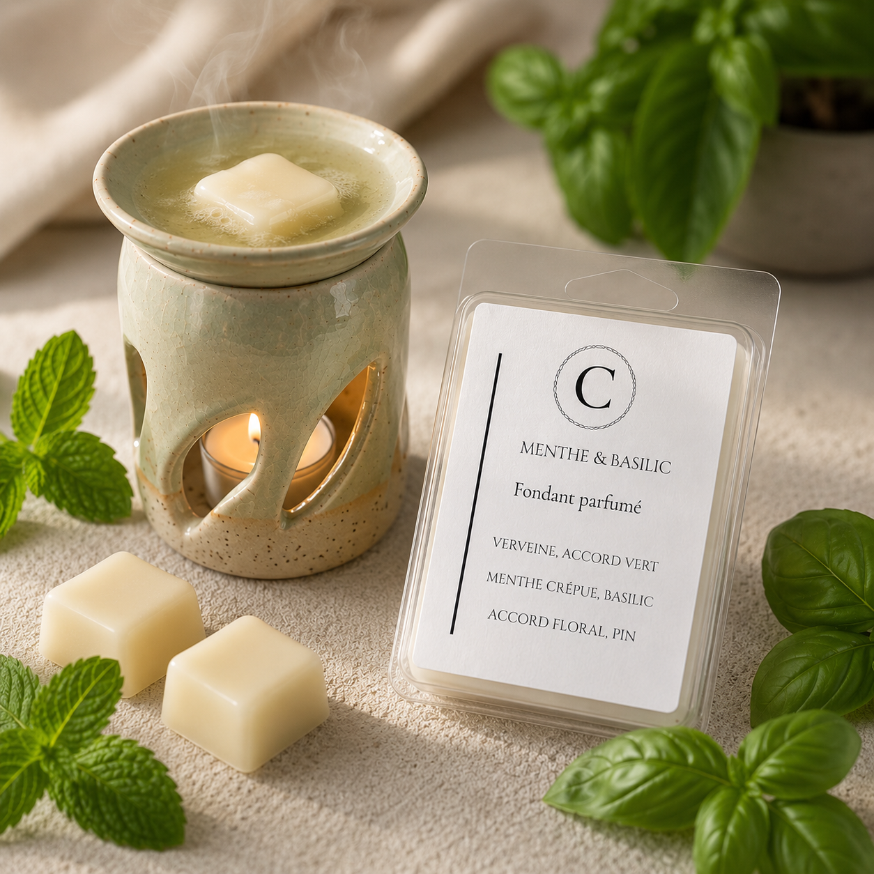 Fondant parfumé – Menthe & Basilic 80g