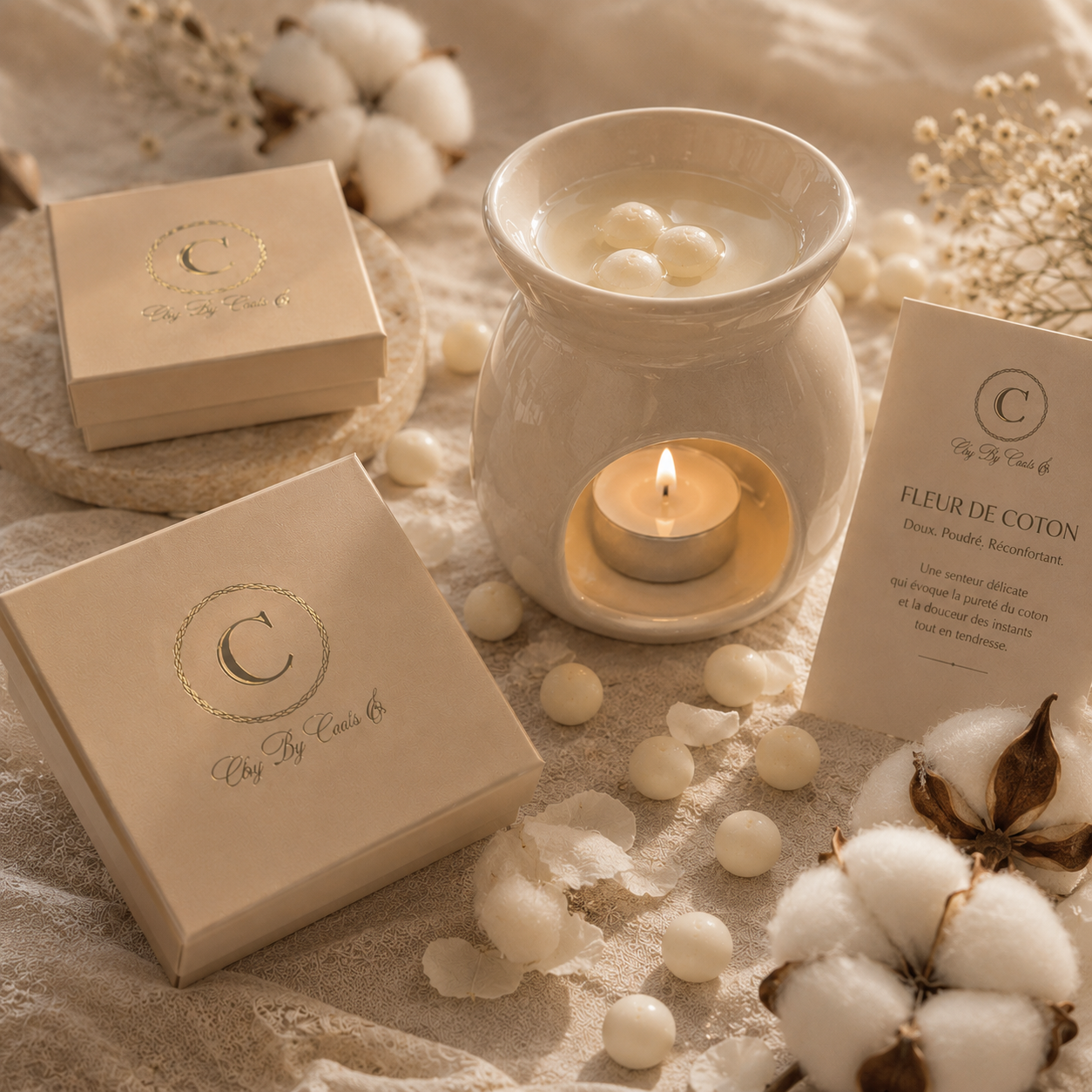 Fondants de perles de cire parfumée (30g) - Fleur de Coton