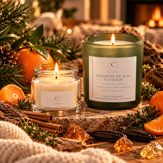 Bougie Parfumée - Mandarine épicée au feu de bois