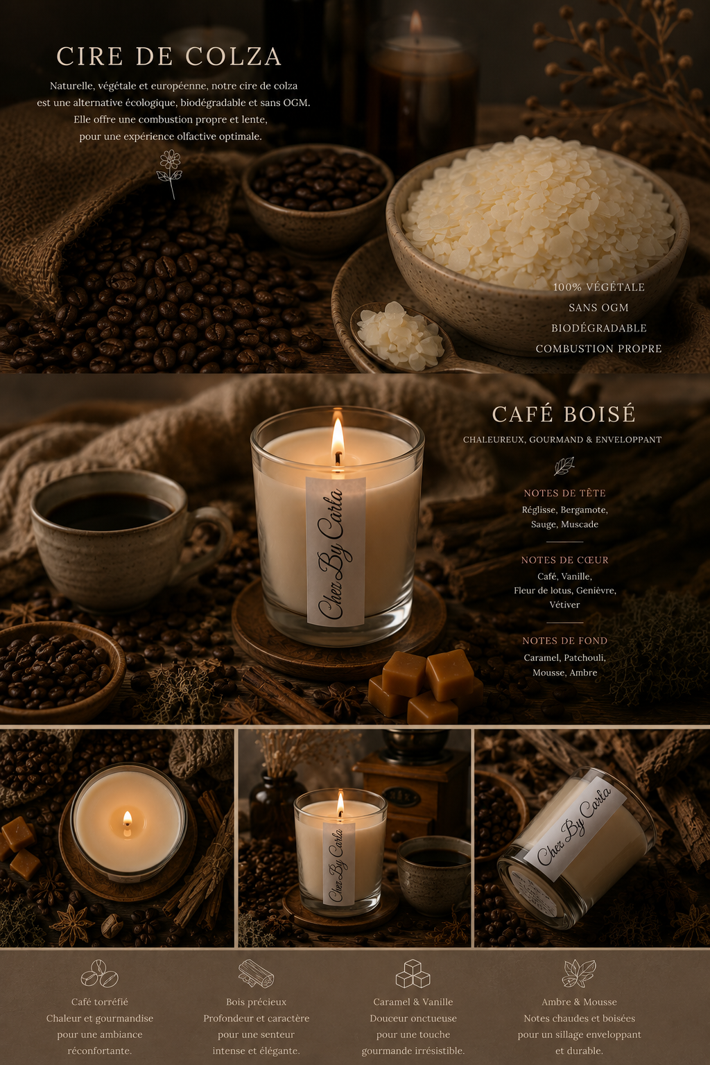 Bougie Parfumée- Café Boisée