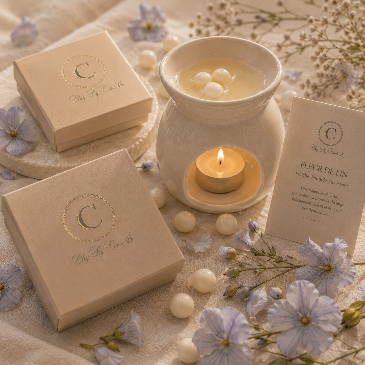 Fondants de perles de cire parfumée (30g) - Fleur de Lin