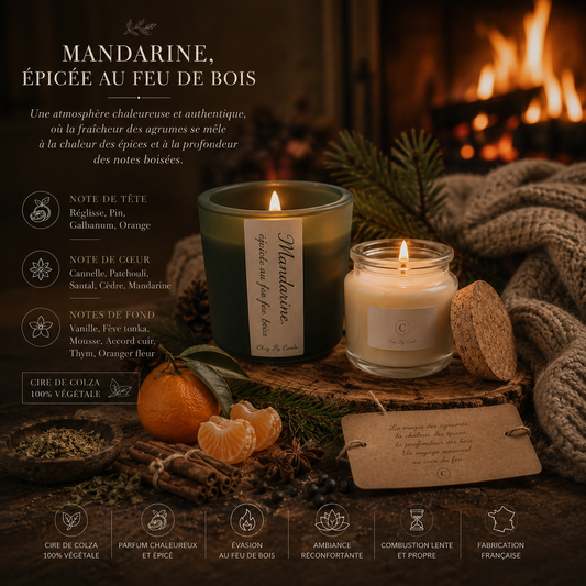 Bougie Parfumée - Mandarine épicée au feu de bois