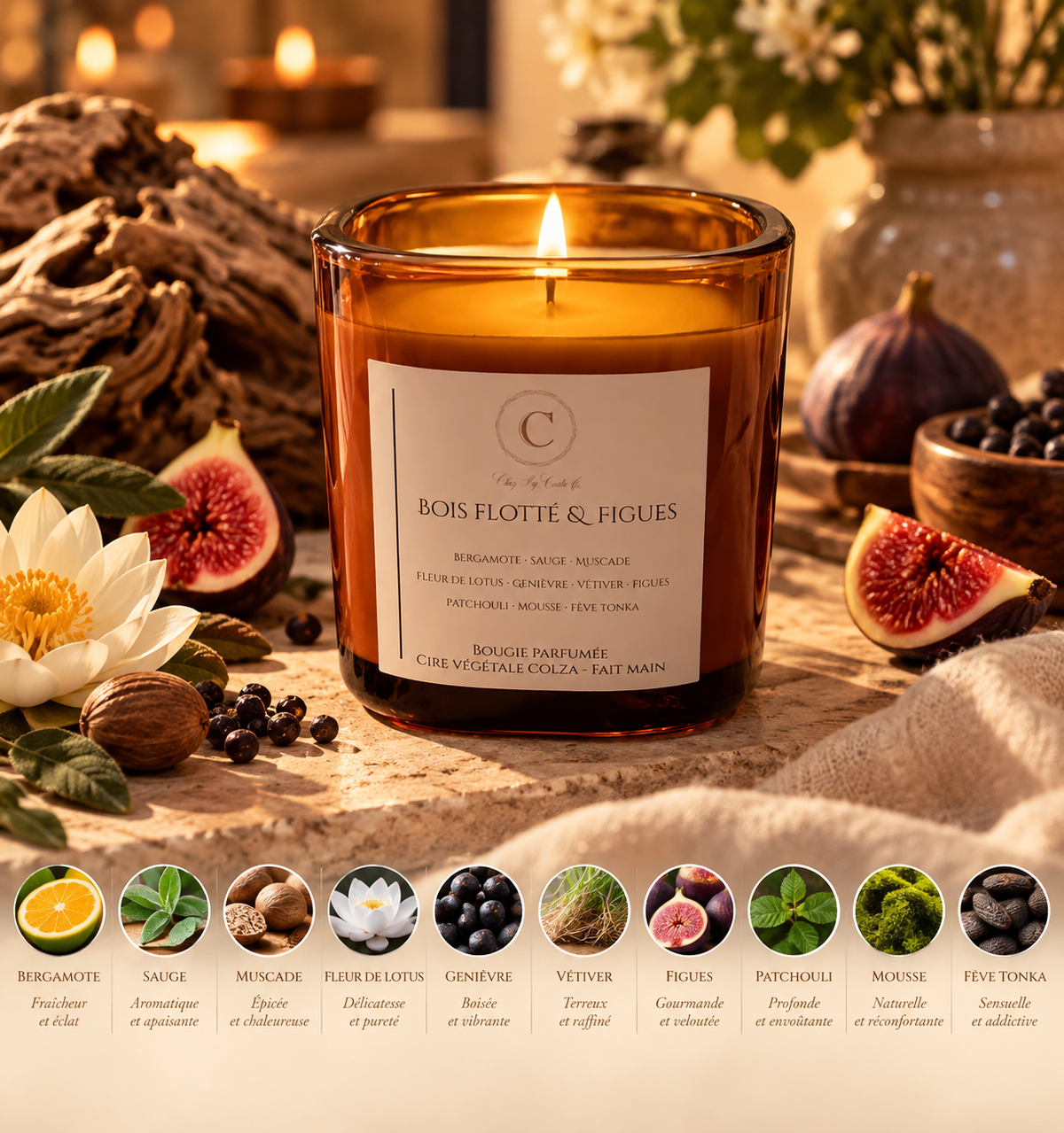 Scented Candle - Driftwood & Fig
