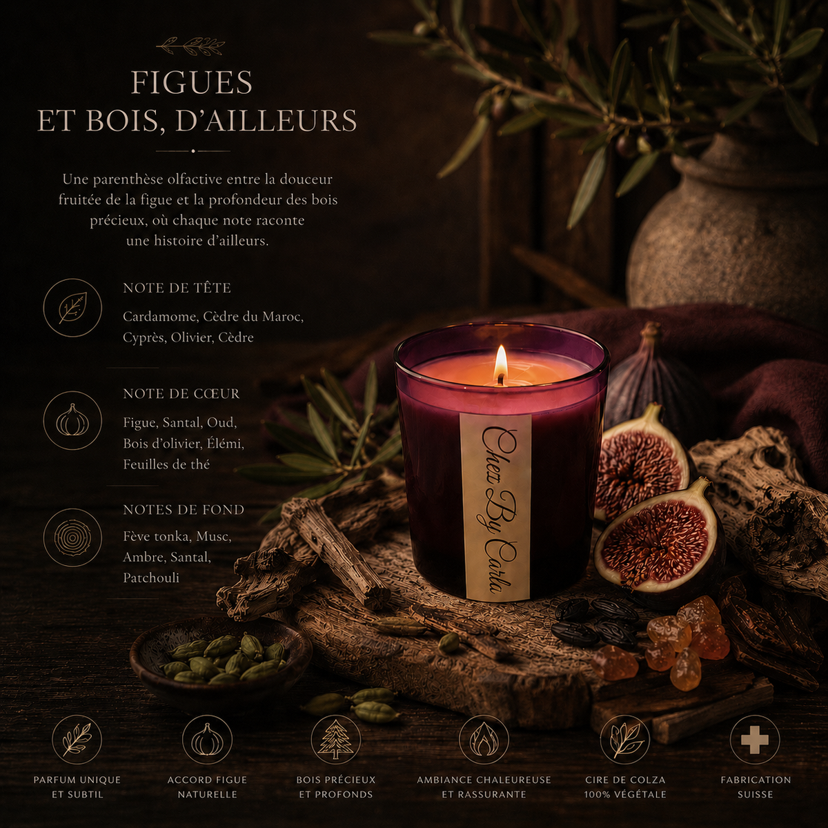 Bougie Parfumée - Figue & Bois d’ailleurs